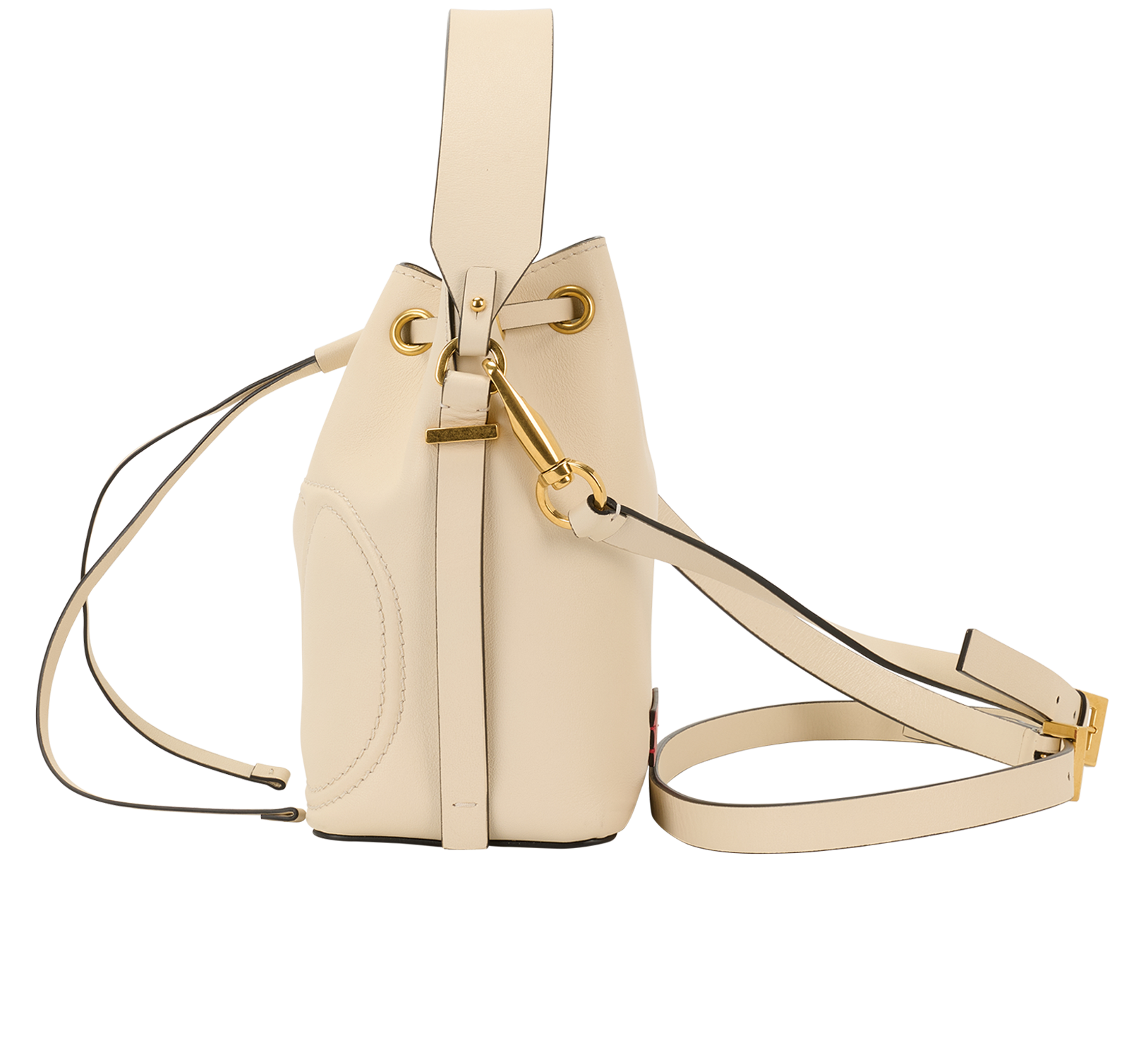 Bucket Bag, &pound;795, Handbags, Cream, Leather, Bottom view